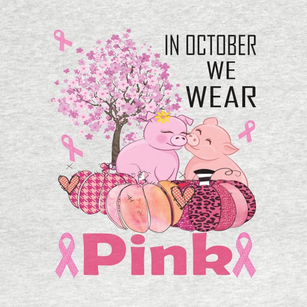 In october we wear pink pig pink ribbon breast cancer awareness by DODG99